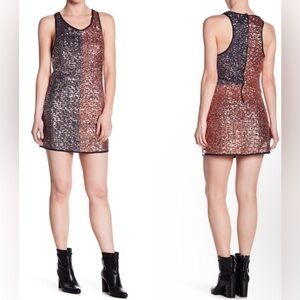 NWT One Teaspoon Scarface Money Sequin Mini Dress - Bronze